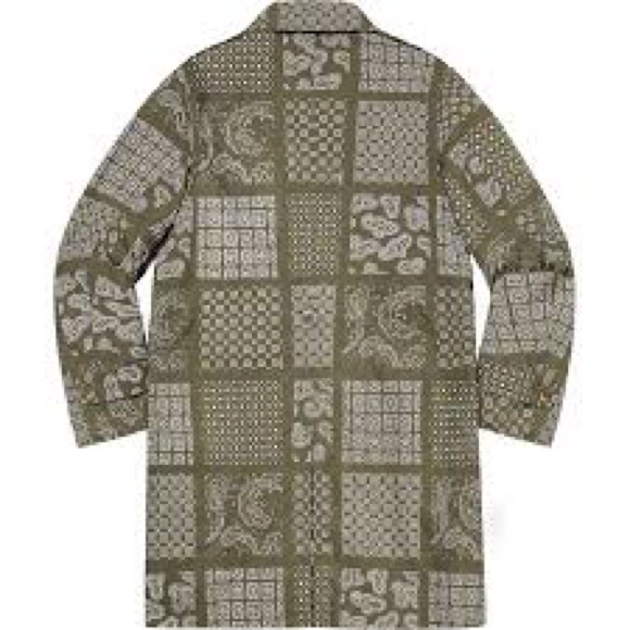 Supreme Military Trench Coat Olive Paisley - Picture 3 of 7